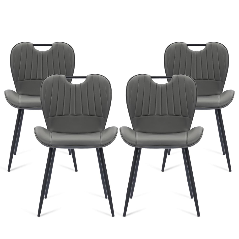 Dining Chairs Set of 4 – Faux Leather with Metal Legs