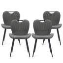 Dining Chairs Set of 4 – Faux Leather with Metal Legs