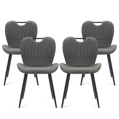 Dining Chairs Set of 4 – Faux Leather with Metal Legs