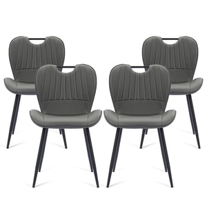 Dining Chairs Set of 4 – Faux Leather with Metal Legs