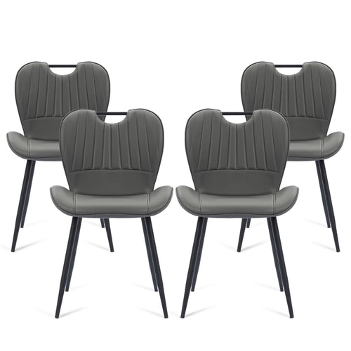 Dining Chairs Set of 4 – Faux Leather with Metal Legs