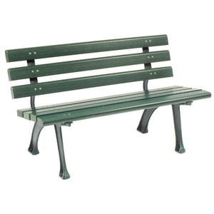 4ft Outdoor Park Bench with Backrest – Green