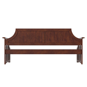 Twin Size Solid Wood Daybed with Curved Beadboard Back