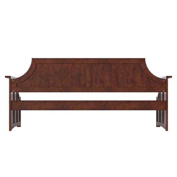 Twin Size Solid Wood Daybed with Curved Beadboard Back