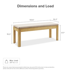 Solid Wood Upholstered Dining Bench – Modern Farmhouse Style