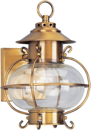 Outdoor Wall Lantern – Flemish Brass with Clear Glass