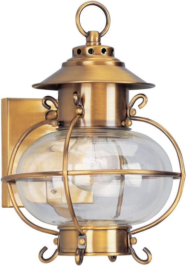 Outdoor Wall Lantern – Flemish Brass with Clear Glass