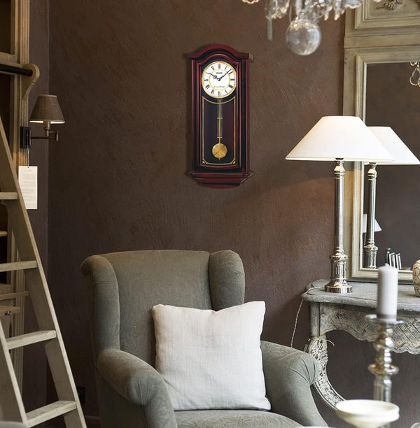 Mahogany Pendulum Wall Clock with Westminster Chime