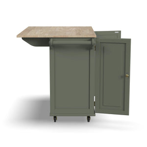 Rolling Kitchen Island Cart with Drop-Leaf Breakfast Bar