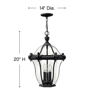Three-Light Outdoor Hanging Lantern Pendant