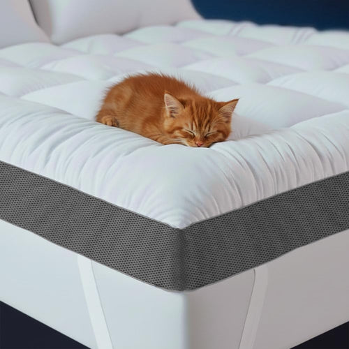 4 Inch Cooling Cotton Mattress Topper with Memory Foam