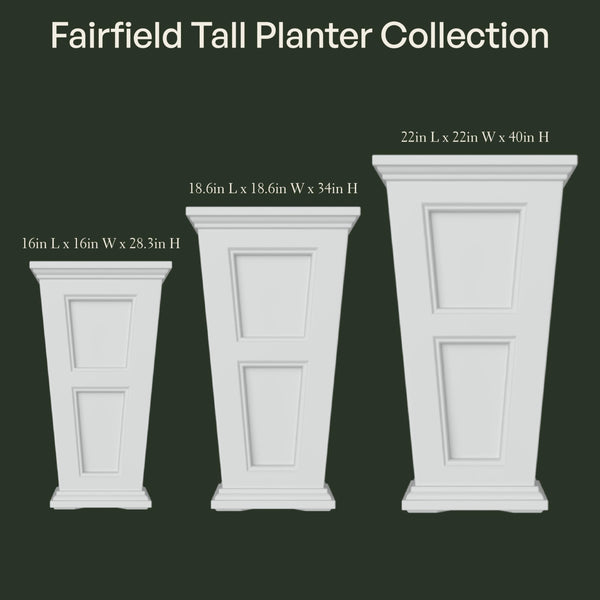 Tall Self-Watering Planter — 34" Polyethylene, UV & Weather Resistant, Indoor & Outdoor