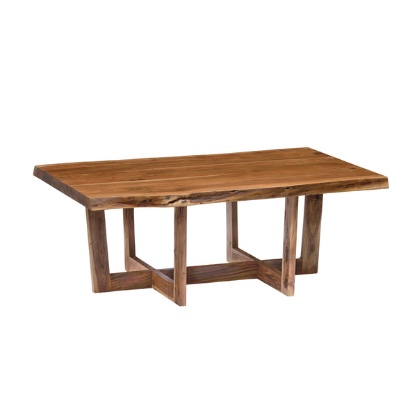 Live Edge Solid Acacia Wood Coffee Table with Natural Finish