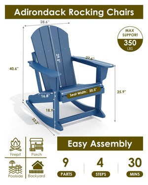 HDPE Adirondack Rocking Chair – Outdoor Porch Rocker