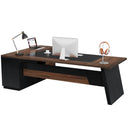 L-Shaped Executive Desk with Drawers and File Cabinet