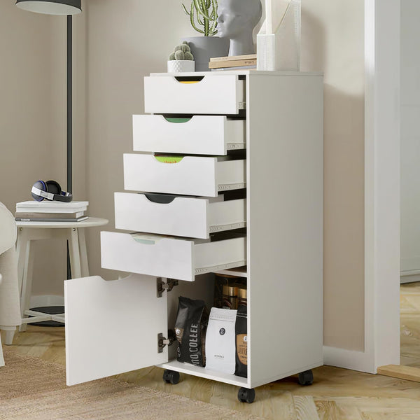 5-Drawer Mobile File Cabinet with Wheels