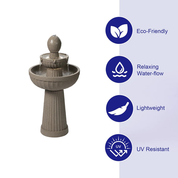 Outdoor LED Water Fountain with Cascading Waterfall