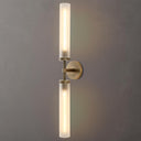 Hardwired Frosted Glass Black Wall Sconce