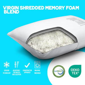 Queen Size 2-in-1 Memory Foam Neck & Back Support Pillow
