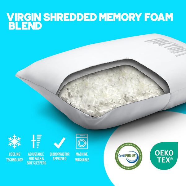 Queen Size 2-in-1 Memory Foam Neck & Back Support Pillow
