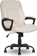 Mid-Back Office Chair with PU Padded Seat & Armrests