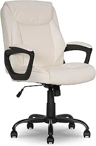 Mid-Back Office Chair with PU Padded Seat & Armrests