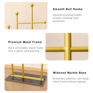 Freestanding Coat Rack with Marble Base
