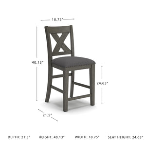 Counter Height Bar Stools Set of 2 – Upholstered Wood Frame