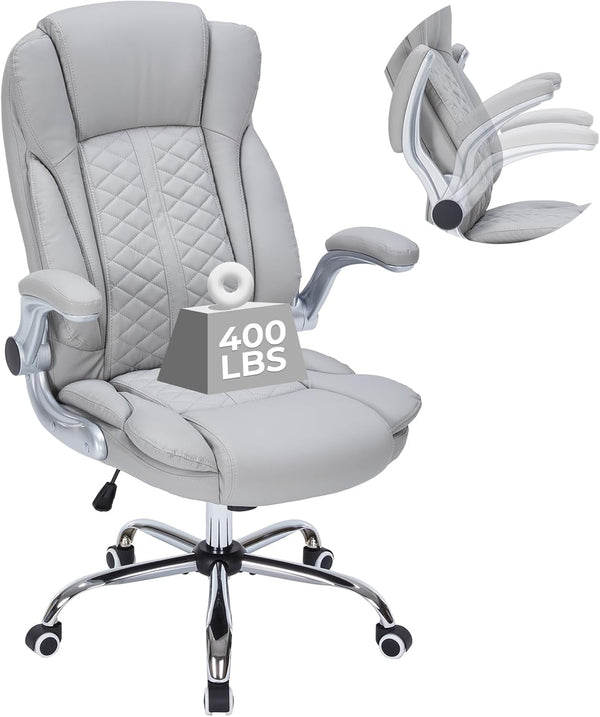 High-Back Ergonomic Office Chair with Flip-Up Armrests
