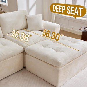 Modular L-Shape Sectional Sofa with Ottoman | Cloud Foam Couch