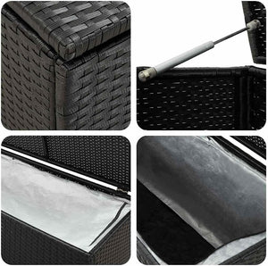 Outdoor Poly Rattan Storage Box with Lid – Garden Deck Box