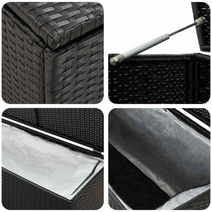 Outdoor Poly Rattan Storage Box with Lid – Garden Deck Box