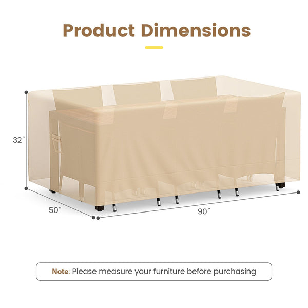 Waterproof Patio Table & Chair Set Cover with Air Vent