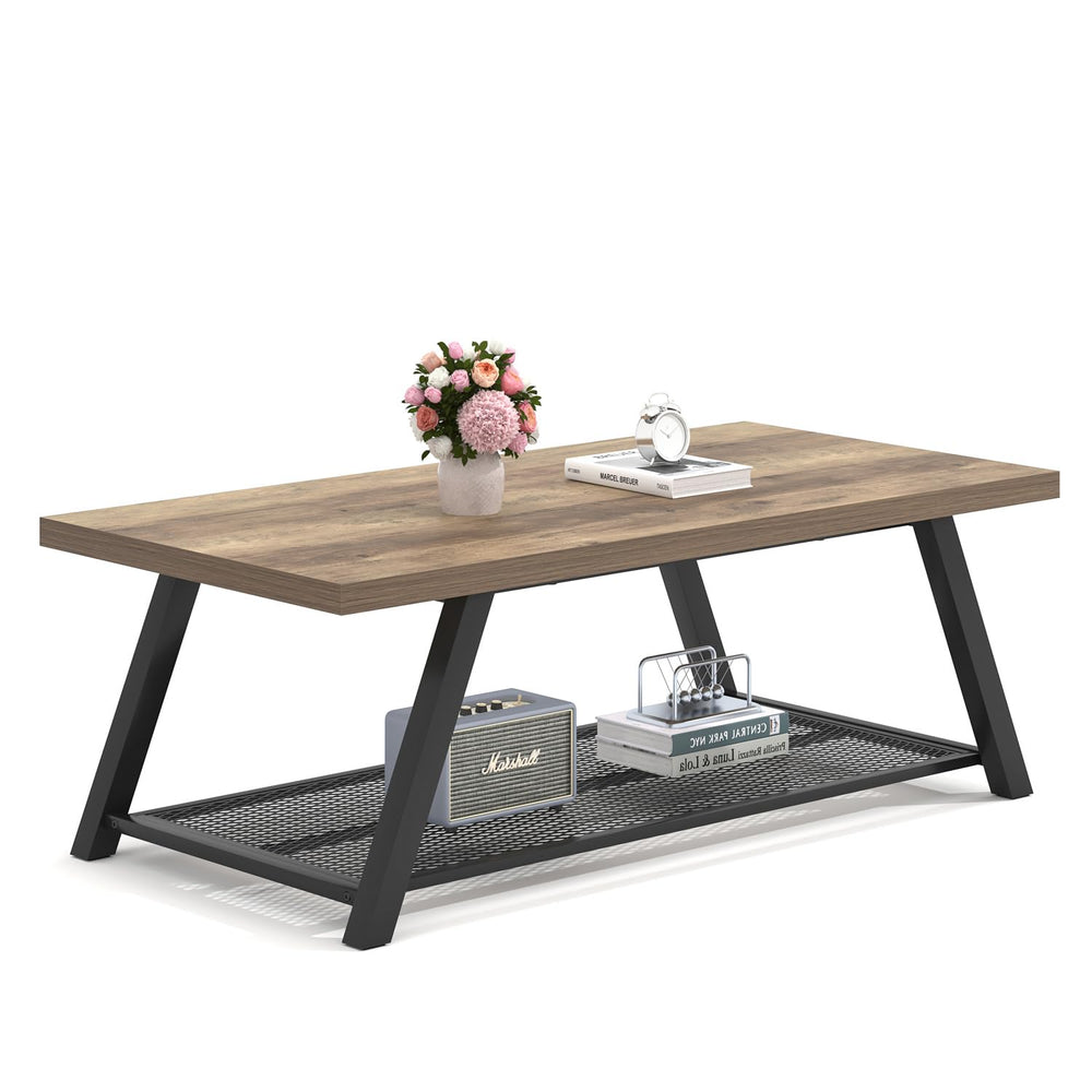 47" 2-Tier Coffee Table with Storage