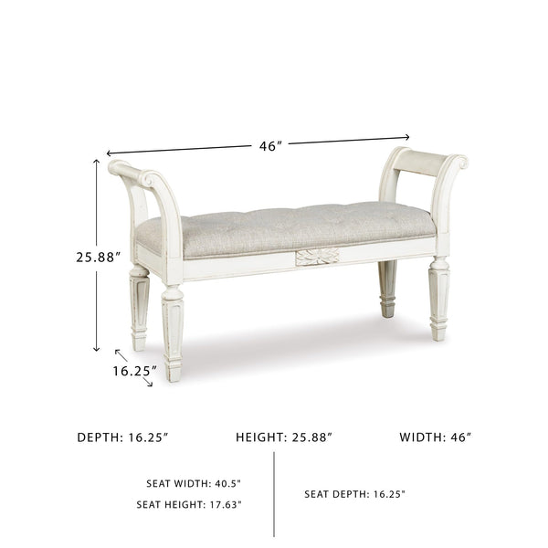 Tufted Accent Bench with Scrolled Arms