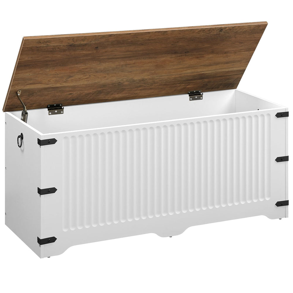 Farmhouse Storage Bench with Safety Hinge Lid