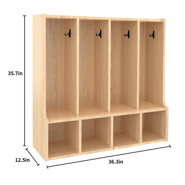 4-Section Kids Coat Locker with Bench