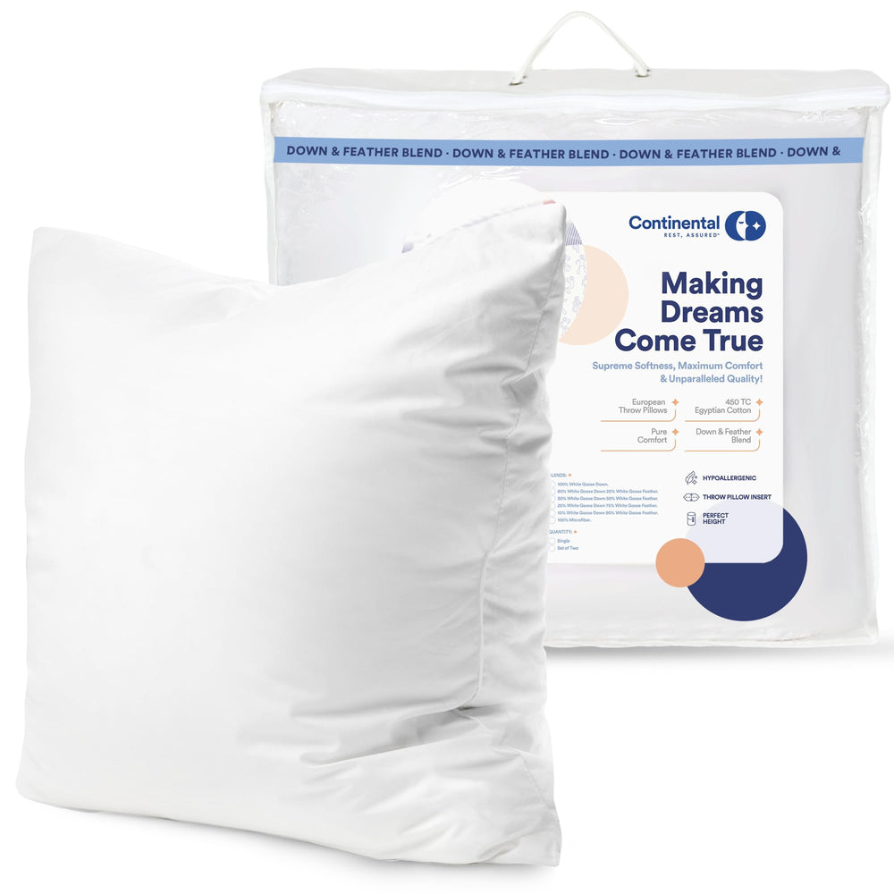 Goose Down Throw Pillow Insert – Square Decorative Pillow