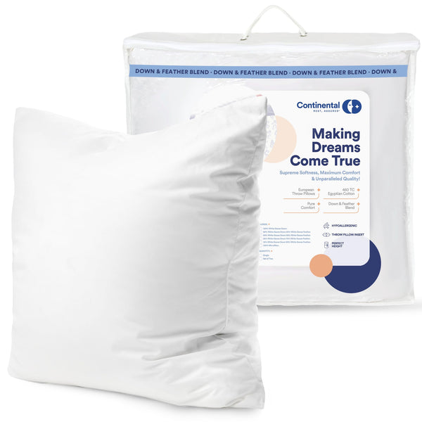 Goose Down Throw Pillow Insert – Square Decorative Pillow