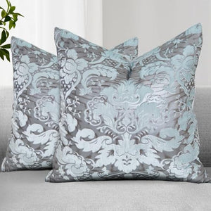 Metallic Embossed Velvet Throw Pillows with Inserts, 24x24, Set of 2