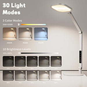 LED Swing Arm Desk Lamp with Dimmer & Timer