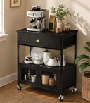 Industrial Coffee Bar Cart with Storage