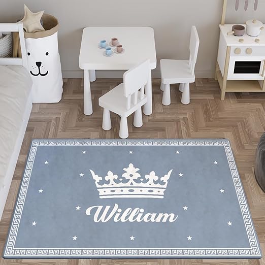 Personalized Kids Name Monogram Rug – Custom Non-Slip Area Rug