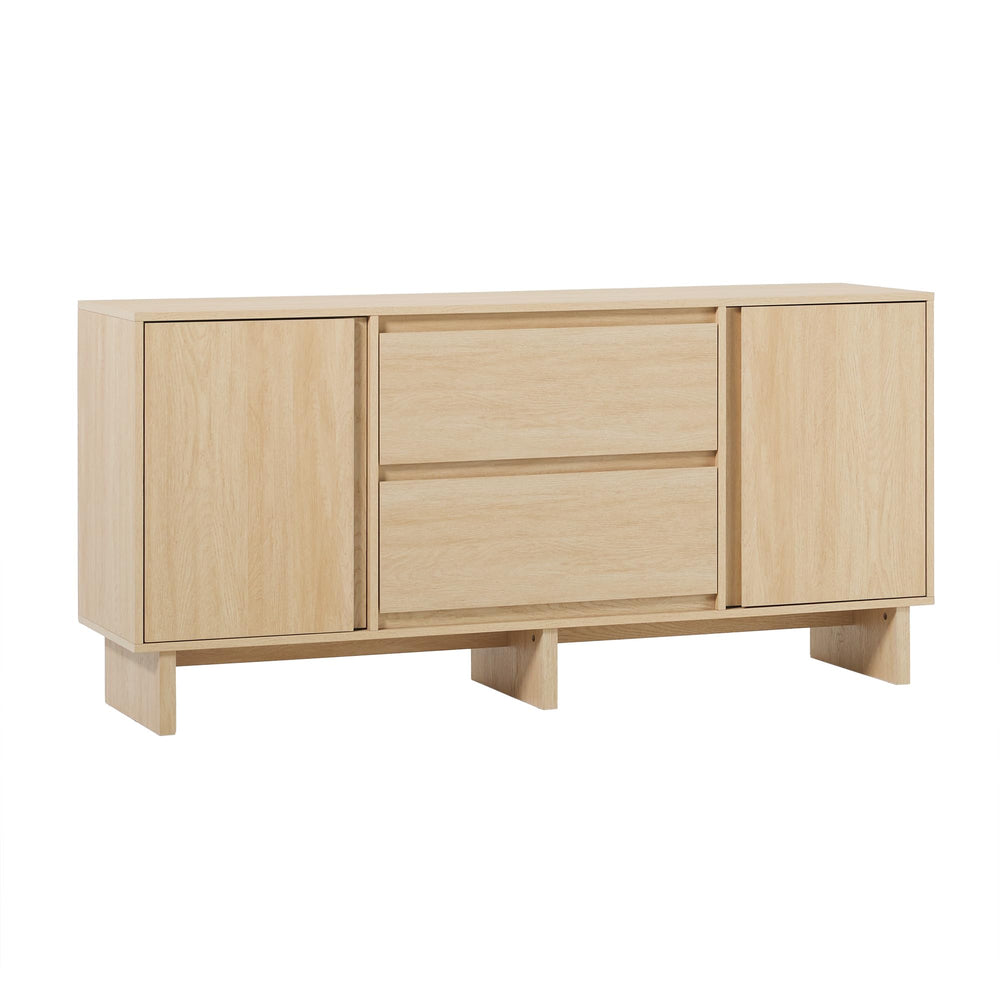 63-Inch Scandinavian Sideboard with 2 Doors & 2 Drawers
