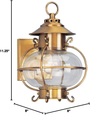 Outdoor Wall Lantern – Flemish Brass with Clear Glass