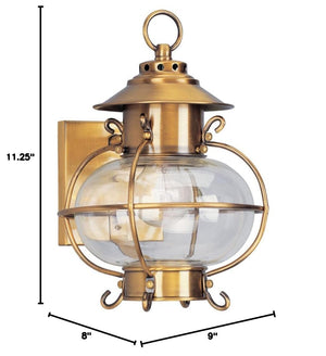 Outdoor Wall Lantern – Flemish Brass with Clear Glass