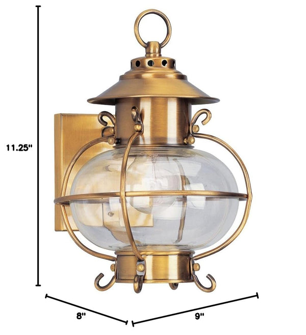 Outdoor Wall Lantern – Flemish Brass with Clear Glass