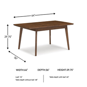 Rectangular Extension Dining Table with Self-Storing Leaf