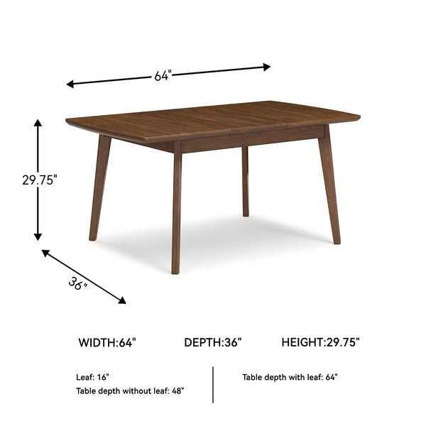 Rectangular Extension Dining Table with Self-Storing Leaf