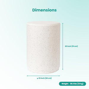Outdoor Concrete Side Table — MgO Patio Accent Table